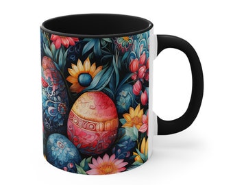 Spring Easter Surprises - Coffee Mug, Tea Cup, 11oz or 15oz - ORCA Coating - Microwave & Dishwasher Safe - Egg Eggs, Spring Gift for Her