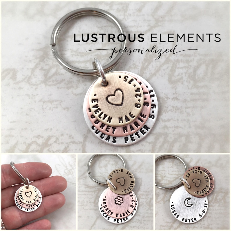 or mens personalized necklace custom hand stamped Personalized gifts for dad anniversary gift keychain mens gift
