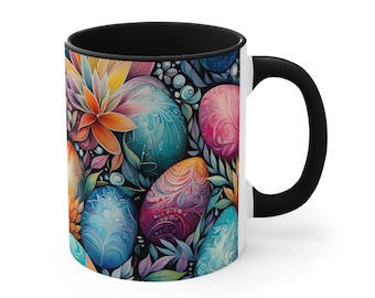 Springtime Eggstravaganza - Coffee Mug, Tea Cup, 11oz or 15oz - ORCA Coating - Microwave & Dishwasher Safe - Egg Eggs, Easter Gift for Her