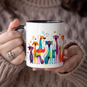 Fun Dogs Coffee Mug Dog Mom Mug Colorful Dogs Nature Mug Dog Mom Gift Dog Watercolor Art Doggie Tea Cup Mystical Dogs Dog Dad Mug