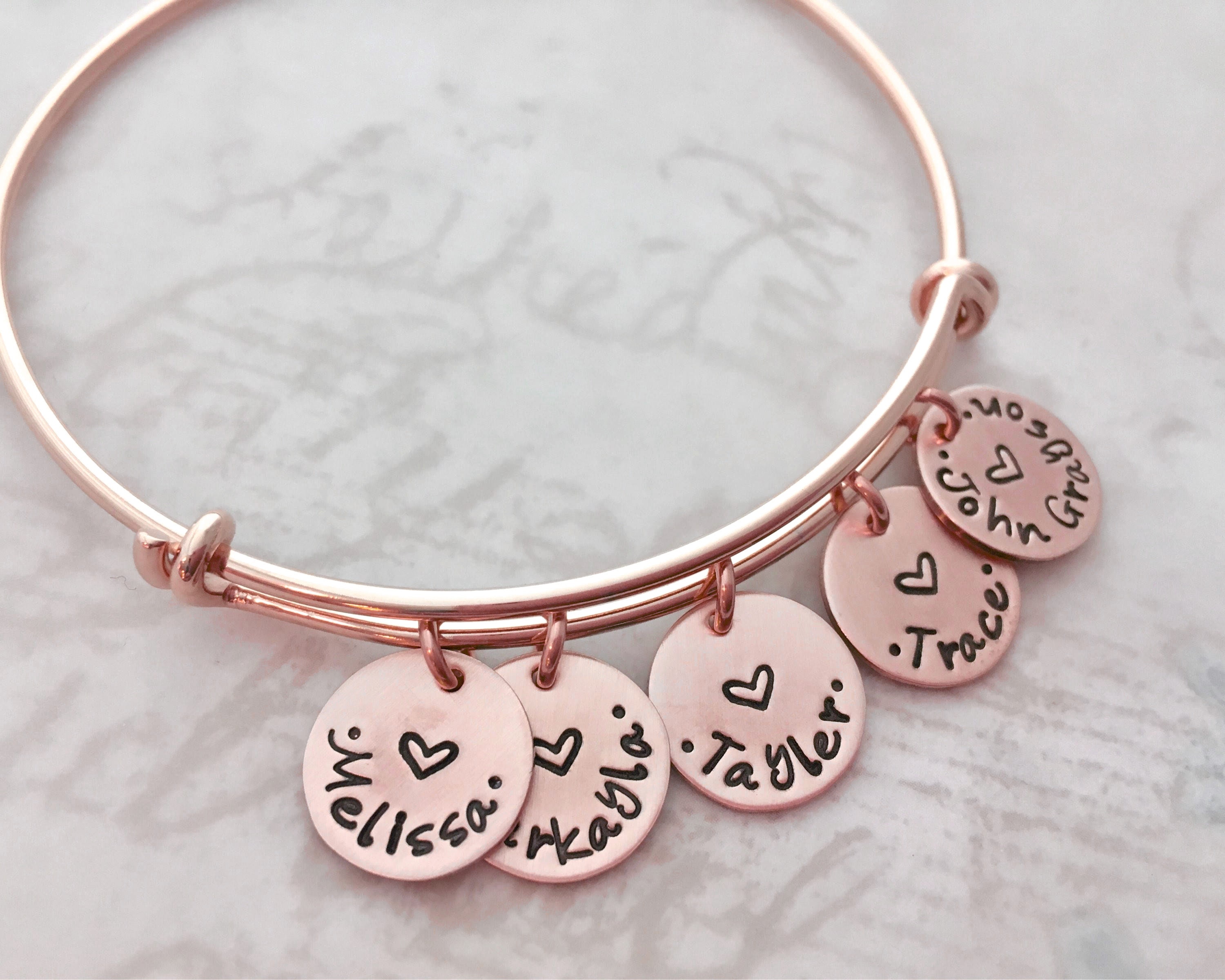 Custom jewelry Rose gold filled personalized bracelet mother Etsy