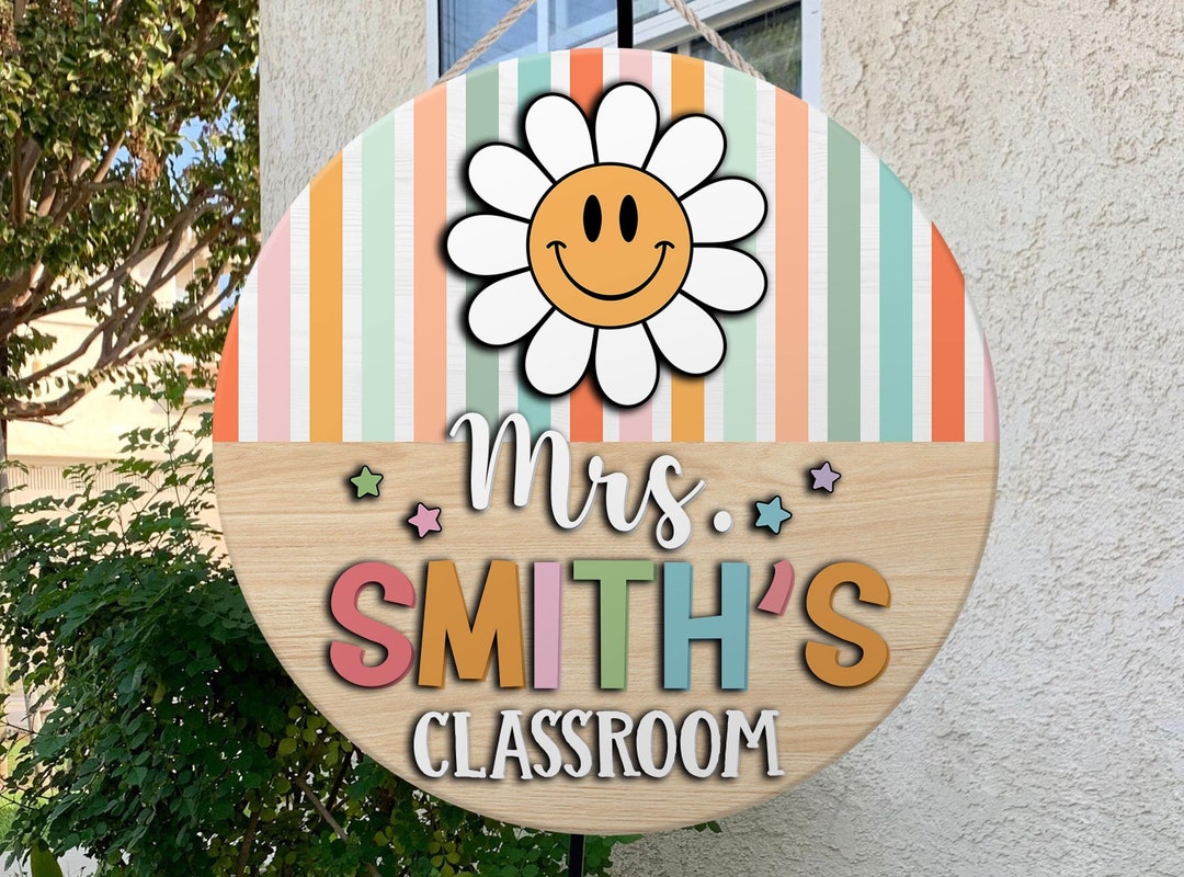 Welcome Classroom Decor, Personalized Teacher Door Sign, Teacher Gifts ...