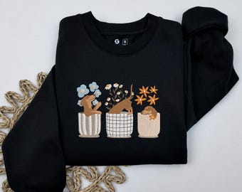 Embroidered Dachshund Sweatshirt, Doxie Mom Gift