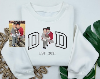 Custom Embroidered Portrait Sweatshirt, Personalized Family Gift