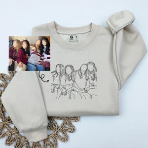 Custom Embroidered Portrait From Photo Sweatshirt, Custom Embroidered Sweatshirt, Mothers Day Gift, Fathers Day Gift, Anniversary Gift