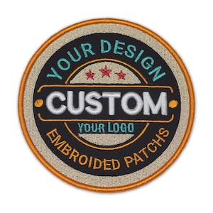 Custom Embroidered Logo Patch, Personalized Logo Patches, Sew On/Iron On Patch Applique for Clothes Backpacks, Custom Iron on Logo Patch