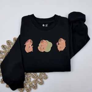 Funny Capybara Embroidered Sweatshirt, Capybara Sweater, Cute Capybara Sweatshirt, Capybara Gift, Capybara Lover Sweatshirt