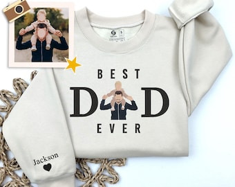 Custom Embroidered Dad Portrait Sweatshirt, Father's Day Gift