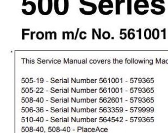 JCB 500 Series LOADALL Service Manual Download PDF