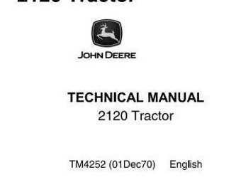 2120 Tractor Repair Technical Service Manual TM4252 PDF Download