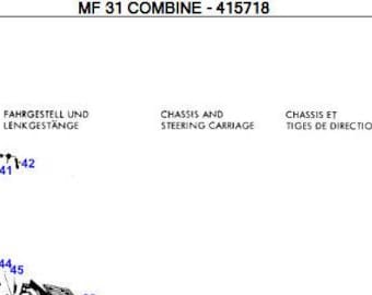 MF 31 Combine PARTS Catalog Massey Ferguson PDF