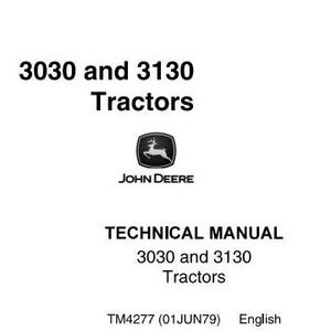 Manual de servicio técnico y reparación de tractores John Deere 3030 y 3130 (TM4277) Descargar PDF