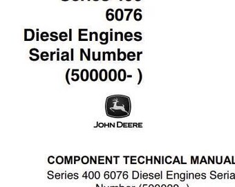6076 Series 400 Diesel Engines Component Technical Manual CTM42 PDF