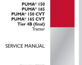 Case Puma 150 165 CVT Manual Tractor SERVICE REPAIR 47936459 Pdf Download
