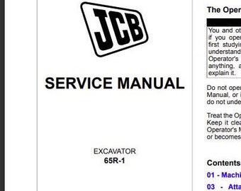 JCB 65R-1 SERVICE Manual for Mini Compact Excavator Download PDF