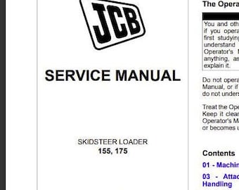 JCB 155, 175 SERVICE Manual for Skid Steer Loader Download PDF