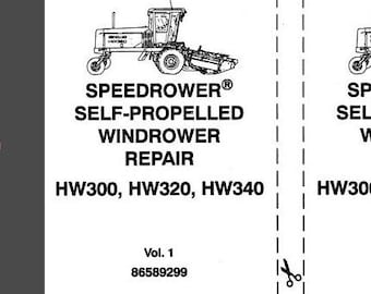 HW300 HW320 HW340 Speedrower Self-Propelled Windrower New Holland Service Repair Manual PDF Download