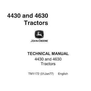 Manual técnico de reparación del tractor John Deere 4430 4630