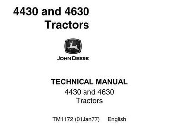 Repair for 4430 4630 John Deere Tractor Service Technical Manual