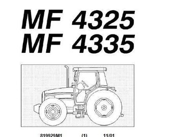 PARTS Catalog 4325, 4335 Massey Ferguson Tractors PDF