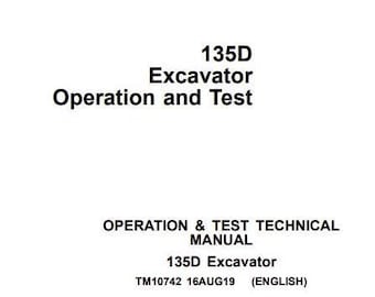 135D Operations and Test Manual Excavator John Deere Technical Pdf Download
