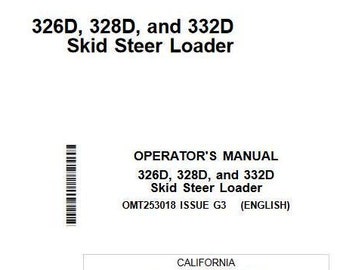 OPERATORS 326d 328d 332d Skid Steer for John Deere PDF