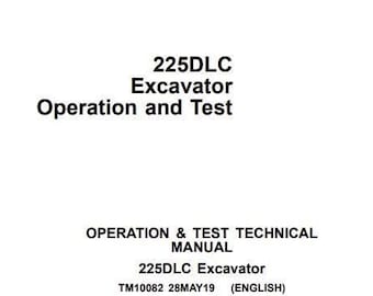 225DLC Operations and Test Manual Excavator John Deere Technical Pdf Download