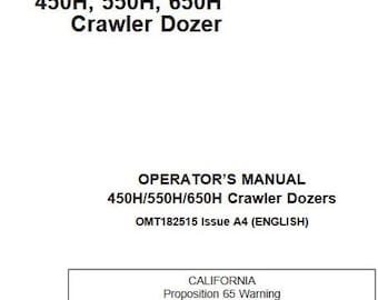 Owners - 450H 550H 650H Crawler Dozer Operators Manual John Deere Operations PDF Download