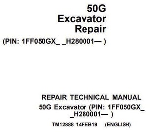 50G Repair Excavator John Deere Technical Manual Pdf Download