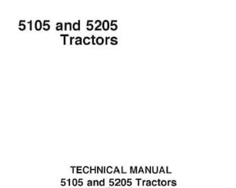 Repair for 5105 5205 John Deere Tractor Technical Service Repair Manual
