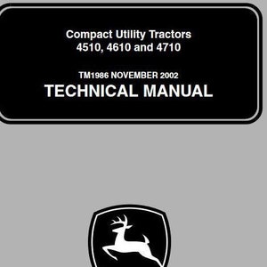 Manual técnico de reparación de tractores utilitarios John Deere 4510 4610 4710