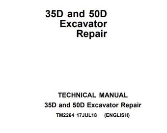 35D, 50D Repair Excavator John Deere Technical Manual Pdf Download