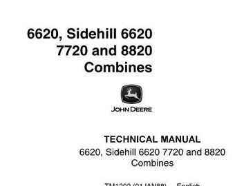 Repair for 6620 7720 8820 John Deere Combine Technical Repair Service Manual TM1202