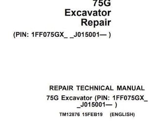 75G Repair Excavator John Deere Technical Manual Pdf Download