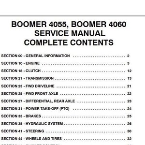 BOOMER 4055 4060 Tractors New Holland Service Repair Workshop Manual PDF Download