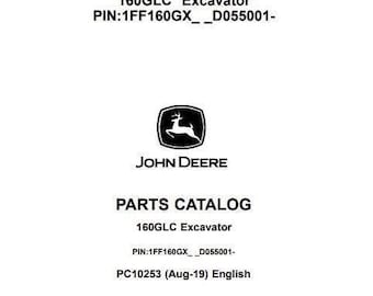 160GLC Parts Catalog PC10253 for John Deere PDF Download