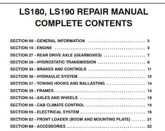 New Holland LS180, LS190 SKID STEER Loader Service Repair Manual PDF Download