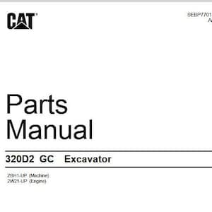 CAT 320D2 GC Excavator Parts Catalog Caterpillar Manual PDF Download