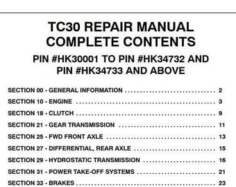 New Holland TC30 Tractors Service Repair Manual PDF Download