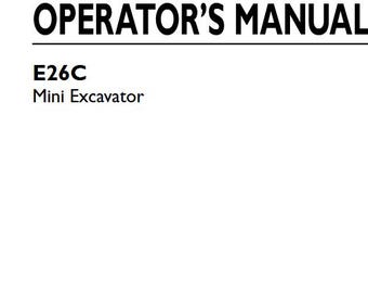 New Holland E26C Mini Excavator Operators Owners and Maintenance Manual PDF Download