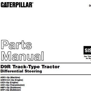 CAT D9R Track-Type Tractor Parts Catalog Caterpillar Manual PDF Download