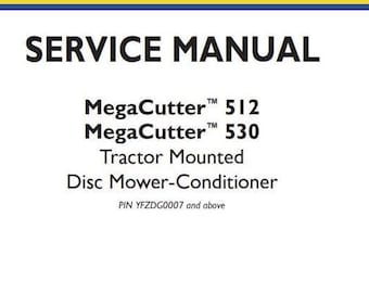 MEGACUTTER 512, 530 Tractor Mounted Disc Mower Conditioner New Holland Service Repair Manual PDF Download