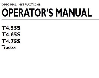 Operators - T4.55S T4.65S T4.75S New Holland Tractors Maintenance Manual PDF Download