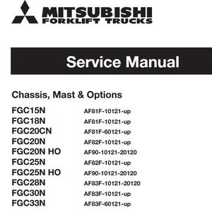Mitsubishi FBC15N FBC18N FGC20CN FBC20N HO FBC25N HO FGC28N FBC30N FBC33N Forklift Service Repair Manual Pdf Download