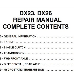 Case DX23, DX26 Tractors Service Shop Repair Manual pdf Download