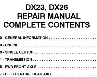 Case DX23, DX26 Tractors Service Shop Repair Manual pdf Download