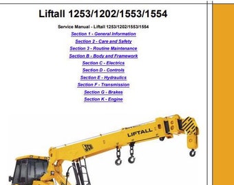 JCB 1253, 1202, 1553, 1554 LIFTALL Service Manual Download PDF