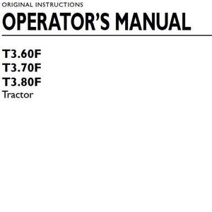 T3.60F T3.70F T3.80F New Holland Tractors Operators and Maintenance Manual PDF Download