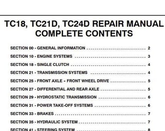 New Holland TC18 TC21 TC24D Tractor Service Repair Shop Manual 87012847 PDF Download