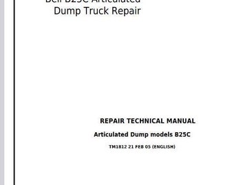 John Deere Bell B25C Articulated Dump Truck Service Repair Manual TM1812